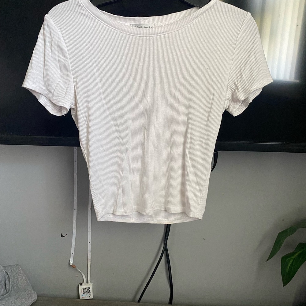 Target White Short Sleeve Ribbed Tee